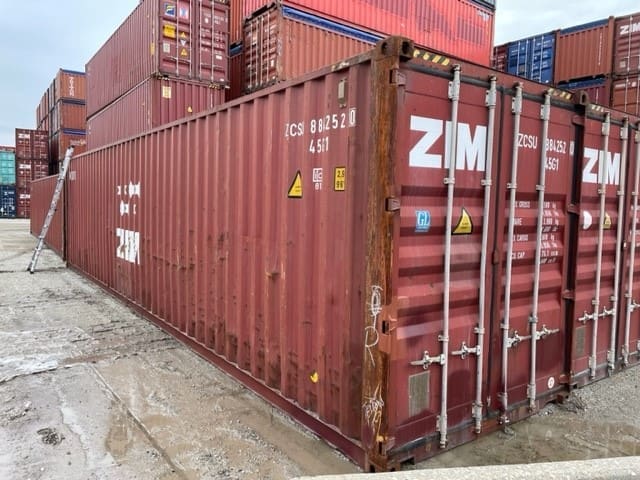 Used 40 ft HC Triton shipping container – durable steel storage unit for sale, ideal for residential or commercial use