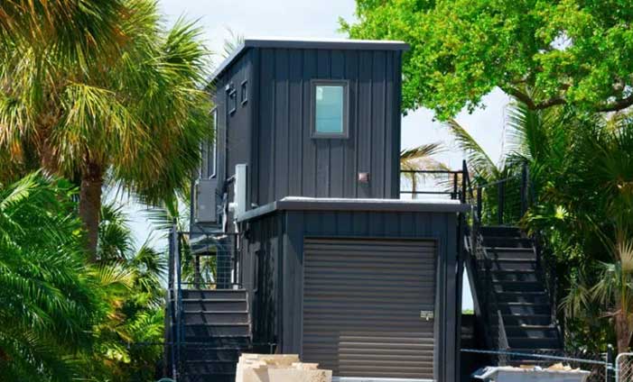 shipping container garage form 20 ft and 40 ft shipping container painted black