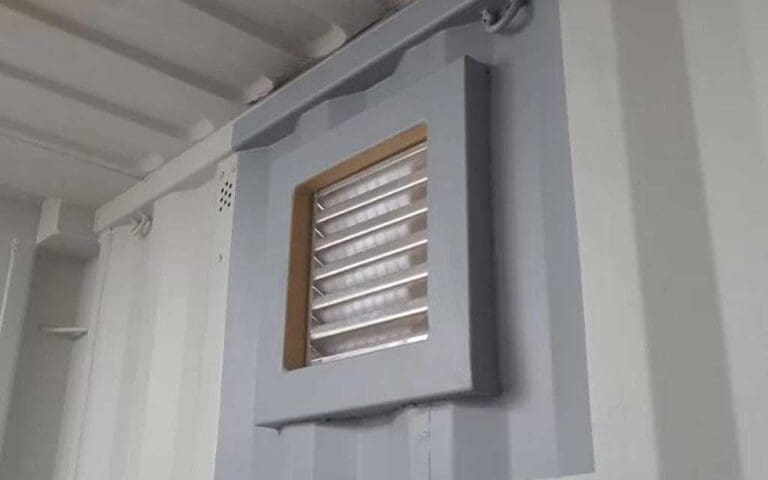Shipping contianer installed vent to incrase ventilaztion to promote airflow.