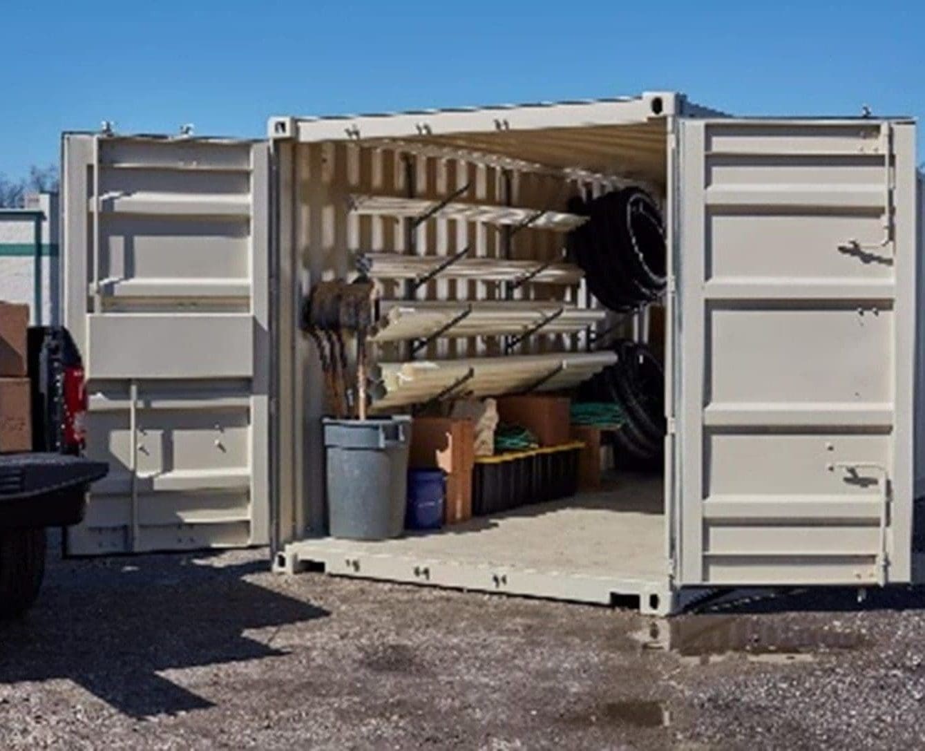 Jobsite Containers With Racking Shipping Containers for Construction Sites & Contractors – Container ...