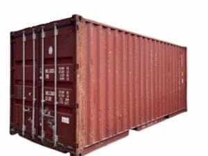 20 ft used wind and water tight cargo worthy shipping container for sale in brown color