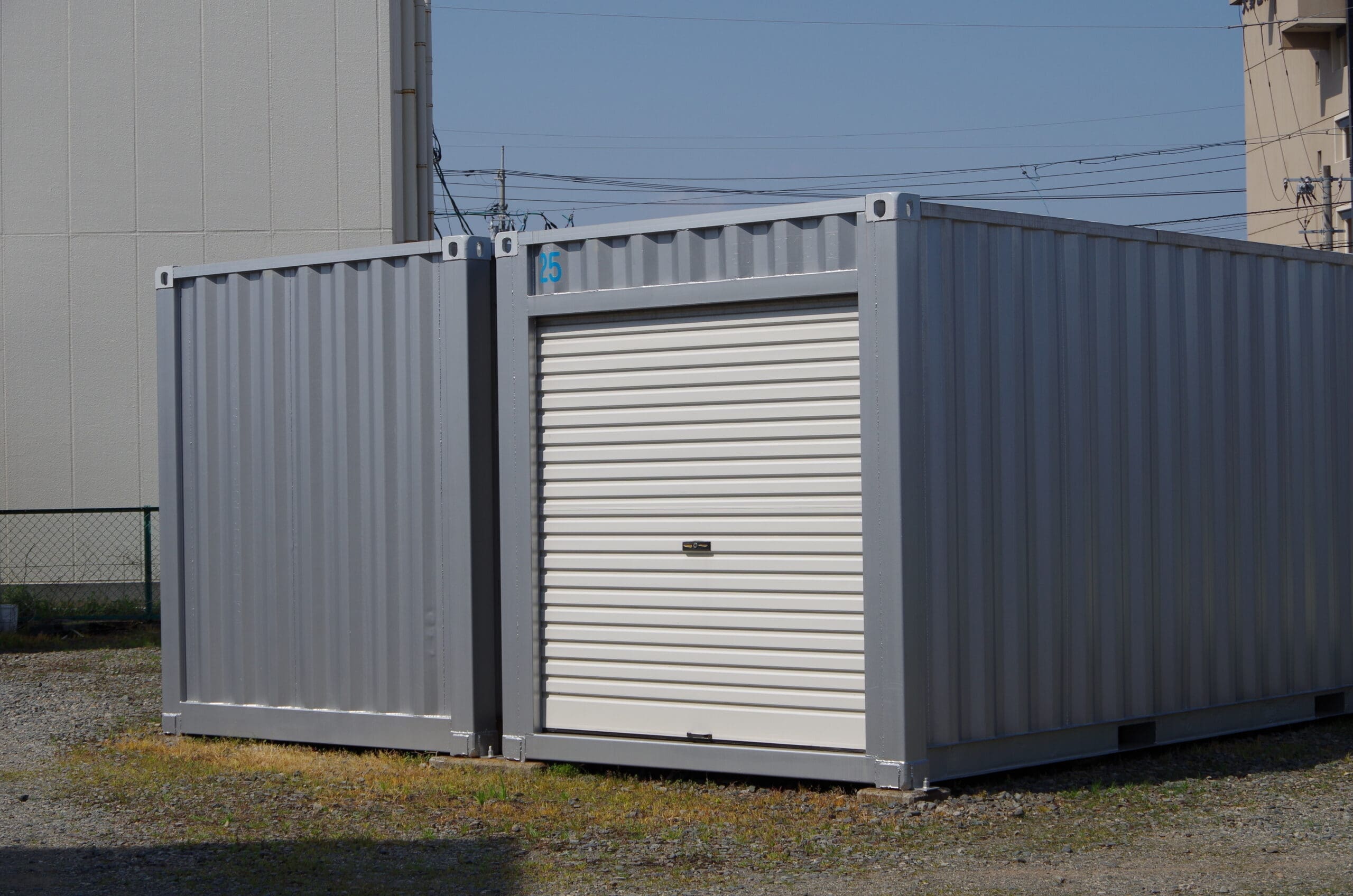 shipping container garage shed with roll up door for storage