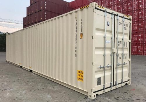 New beige 40 ft one trip shipping container.Double doors on one end.